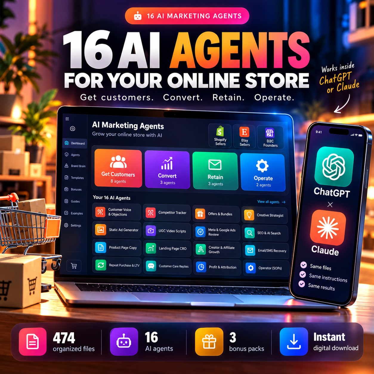 Ecommerce AI Agent Bundle | Claude & ChatGPT Marketing Skills for D2C Brands Ecommerce AI Agent Bundle | Claude & ChatGPT Marketing Skills for D2C Brands
