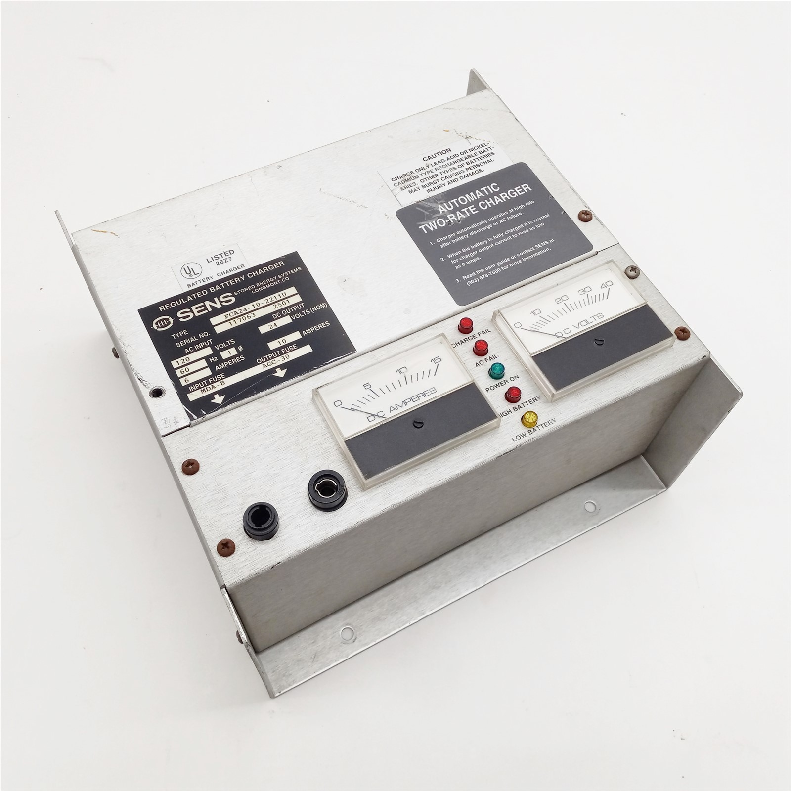 SENS FCA24-10-2211U Regulated Battery Charger Single Phase 120VAC 24VDC Parts