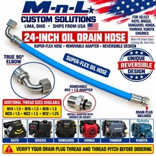 Chinese Mini Excavator Skid Steer Oil Drain Hose M12x1.5 24in 90° RATO Briggs picture