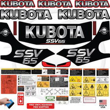 Fits Kubota SSV 65 Complete Decal Kit Skid Steer Stikers -  picture
