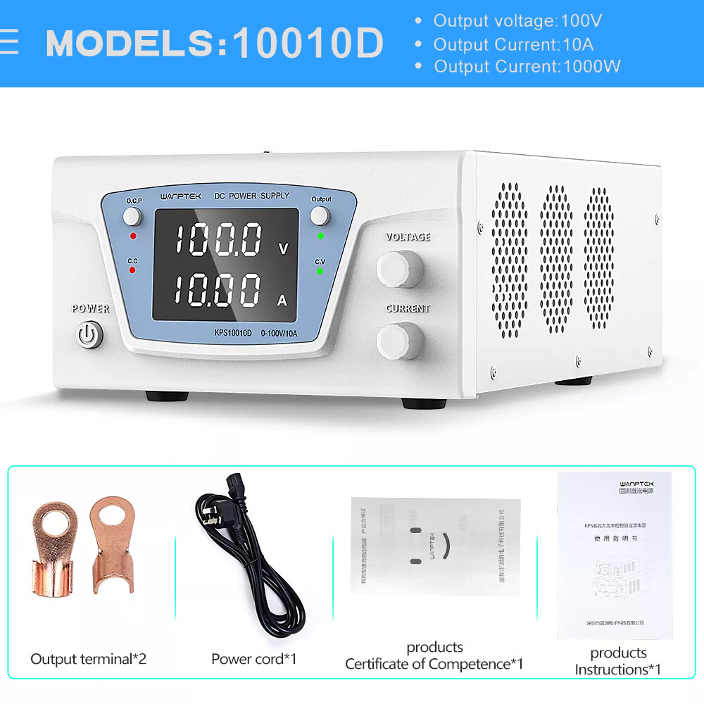 0-100V 150V 200V 300V 0-3A 5A 10A Lab Adjustable DC Bench Power Supply Variable 