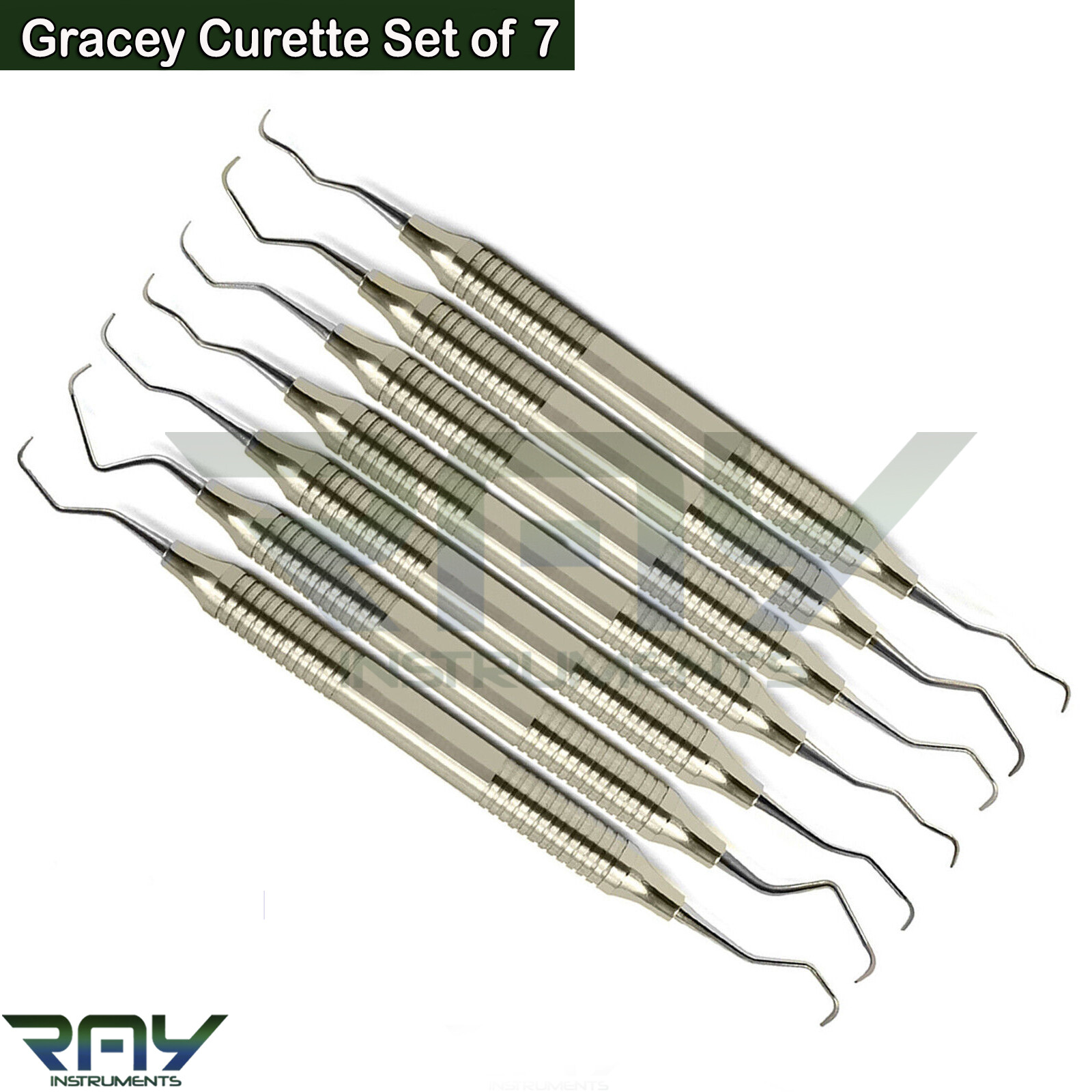 Periodontal Dental Gracey Curettes Set of 7 With Cassettes Surgical Instruments Periodontal Dental Gracey Curettes Set of 7 With Cassettes Surgical Instruments