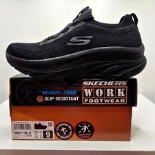 Skechers D'Lux Walker SR Ozema 108017-BLK Womens 9 Work Shoes Black Relaxed Fit picture