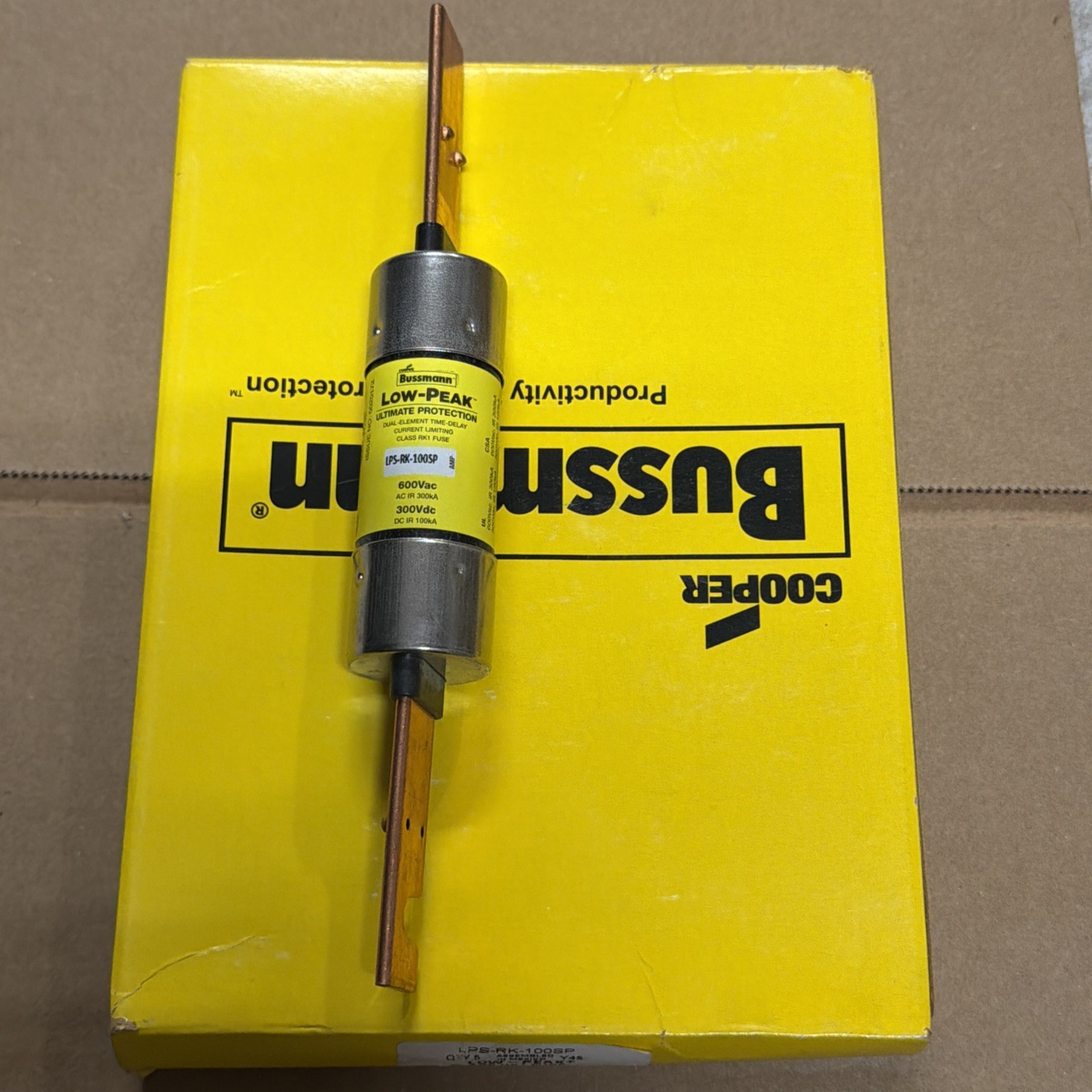 Pack of 5 NEW Bussmann LPS-RK-100SP Class RK1 fuse, LPS-RK, time-delay 100 A