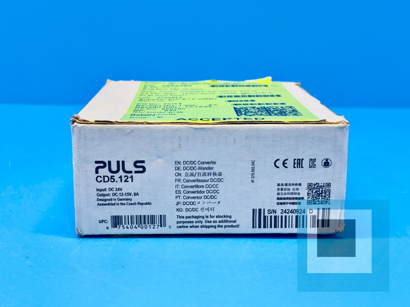 Puls CD5.121 DC/DC Converter Input: DC 24V, Output: DC 12-15V, 8A - NEW IN BOX