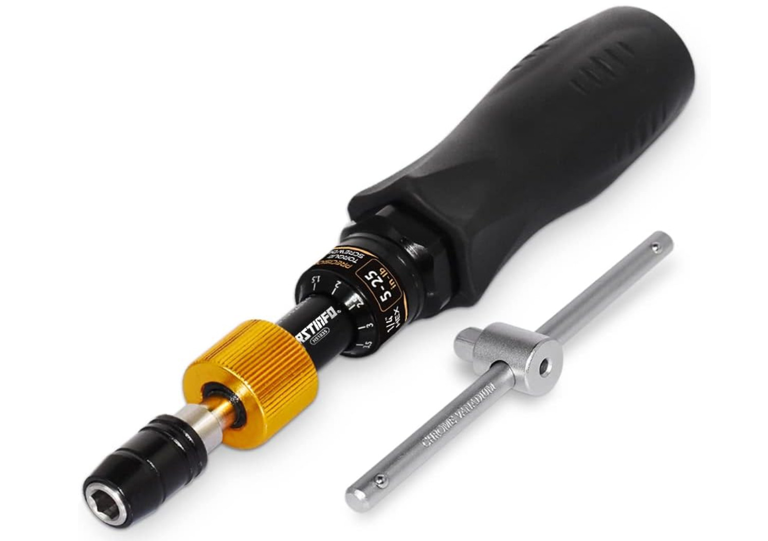 FIRSTINFO Certified Torque Limiting Screwdriver 5-25 in-lbs with T-Handle