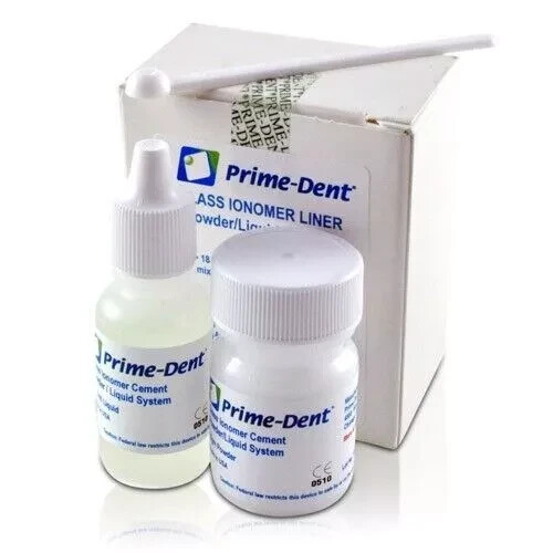 Prime-Dent Dental Glass Ionomer Luting Cement Kit Crowns 10g/6ml Kit Prime-Dent Dental Glass Ionomer Luting Cement Kit Crowns 10g/6ml Kit