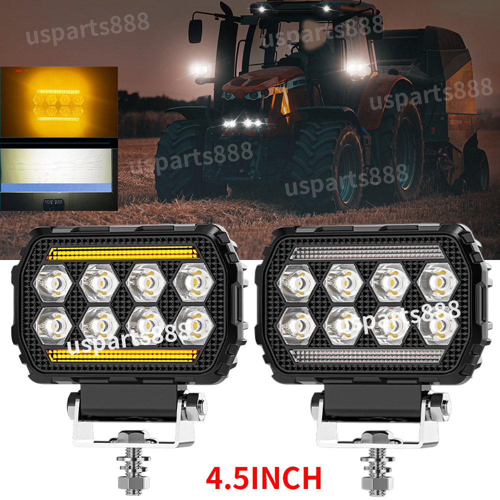 2x Powerful 4.5\'\' LED Work Light Fit Truck Flood Light 12V 24V Tractor lights