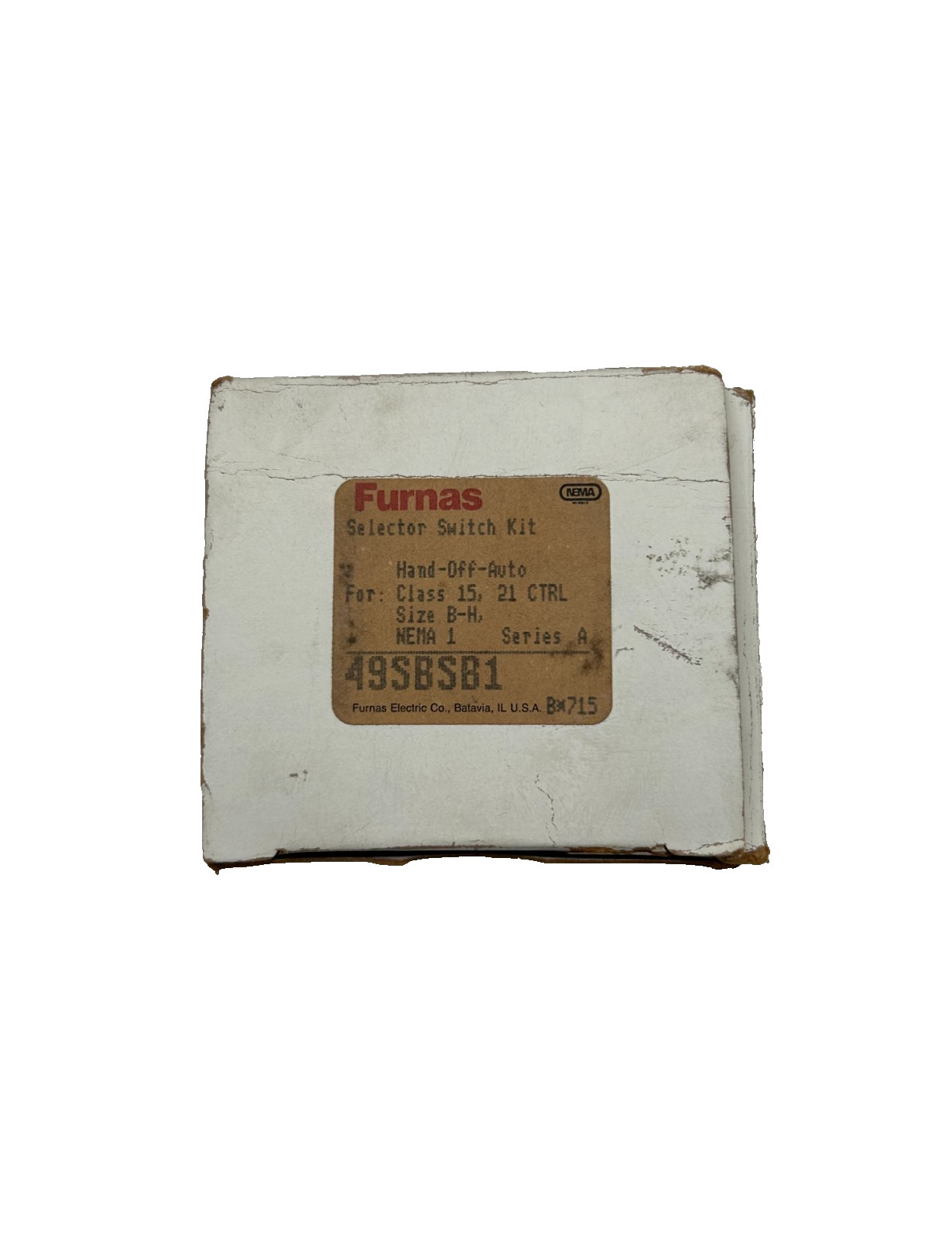 Furnas 49SBSB1 Selector Switch Kit, Hand-Off-Auto Class 15, 21 CTRL