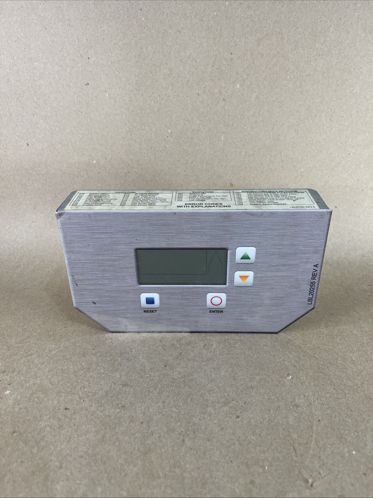 Lochinvar Boiler Control LBL20255 LBL2028 Display Control Panel (S1)