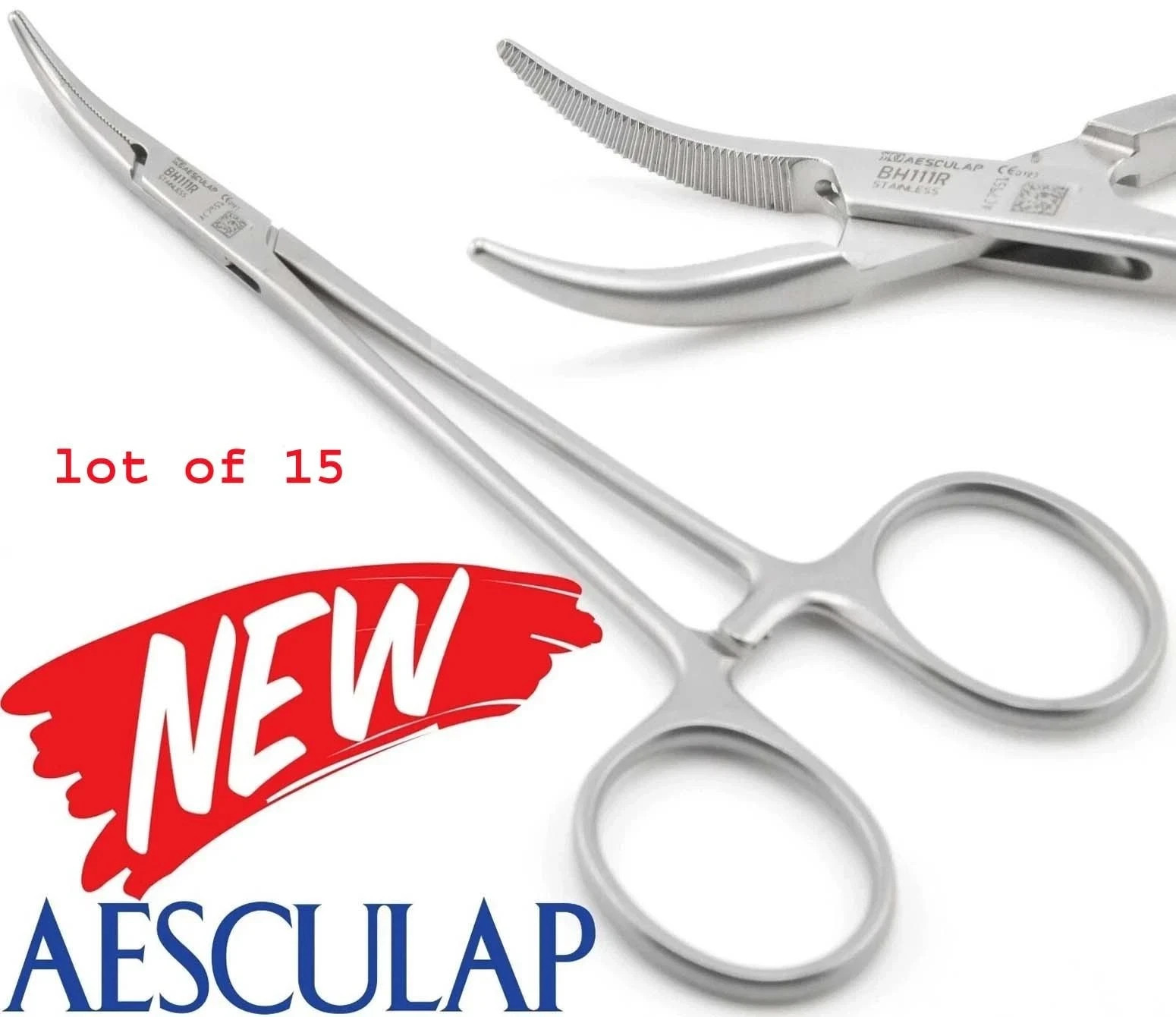 AESCULAP BH111R 15 Pcs Halsted Mosquito Crile Curved Forceps Serrated Jaw 5