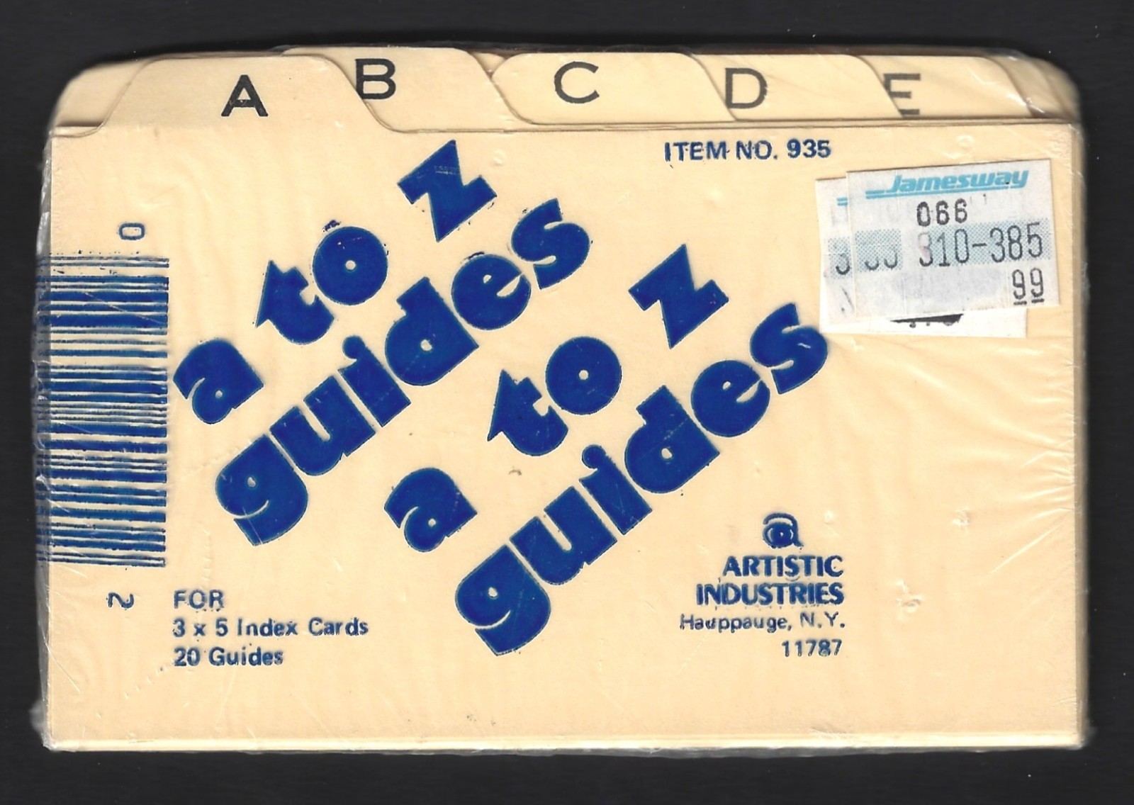 Vintage A to Z Guides for 3x5 index cards Artistic Industries – NOS – 1980s/\'90s
