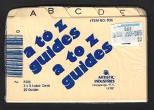 Vintage A to Z Guides for 3x5 index cards Artistic Industries – NOS – 1980s/'90s picture