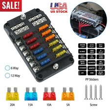 12-Way Blade Fuse Box Block Holder LED Indicator 12V 32V Car Marine Waterproof picture