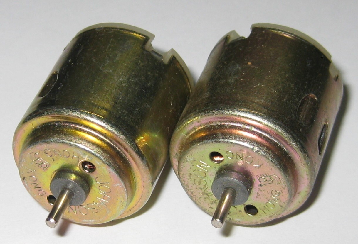 2 X Johnson Model 340 Motor - 24 VDC - Electric Toy Motor - 9000 RPM - 2mm Shaft