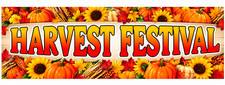 3ft x 8ft HARVEST FESTIVAL  Banner  (CAN BE PERSONALIZED) picture