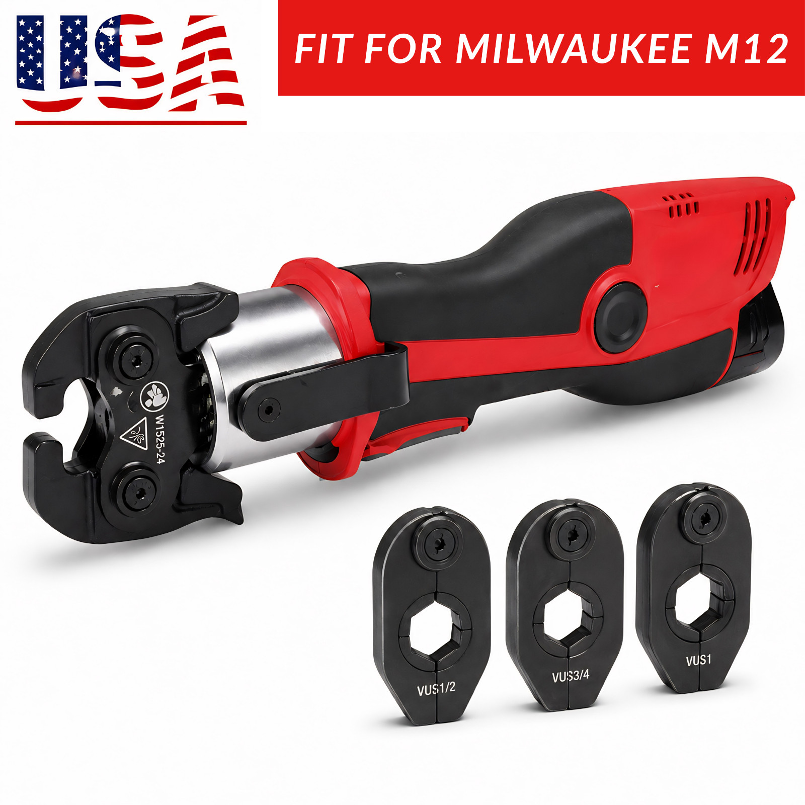 24KN Pivoting Press Ring Kit Fits Milwaukee M12 2473 CTS-V Copper 1/2 3/4 1\