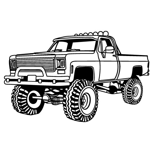 CHEVY-CHEVROLET 4X4 TRUCK CLIPART-VECTOR CLIP ART GRAPHICS-DXF SVG EPS AI PNG