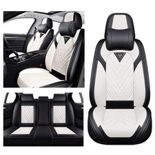 Car Seat Covers for Chrysler 300 2005 2023 Full Set Nappa Leather Black White picture