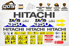 Fits Hitachi Zaxis 350 LCN Excavator Decal Kit Safety Labels Laminated Vinyl picture