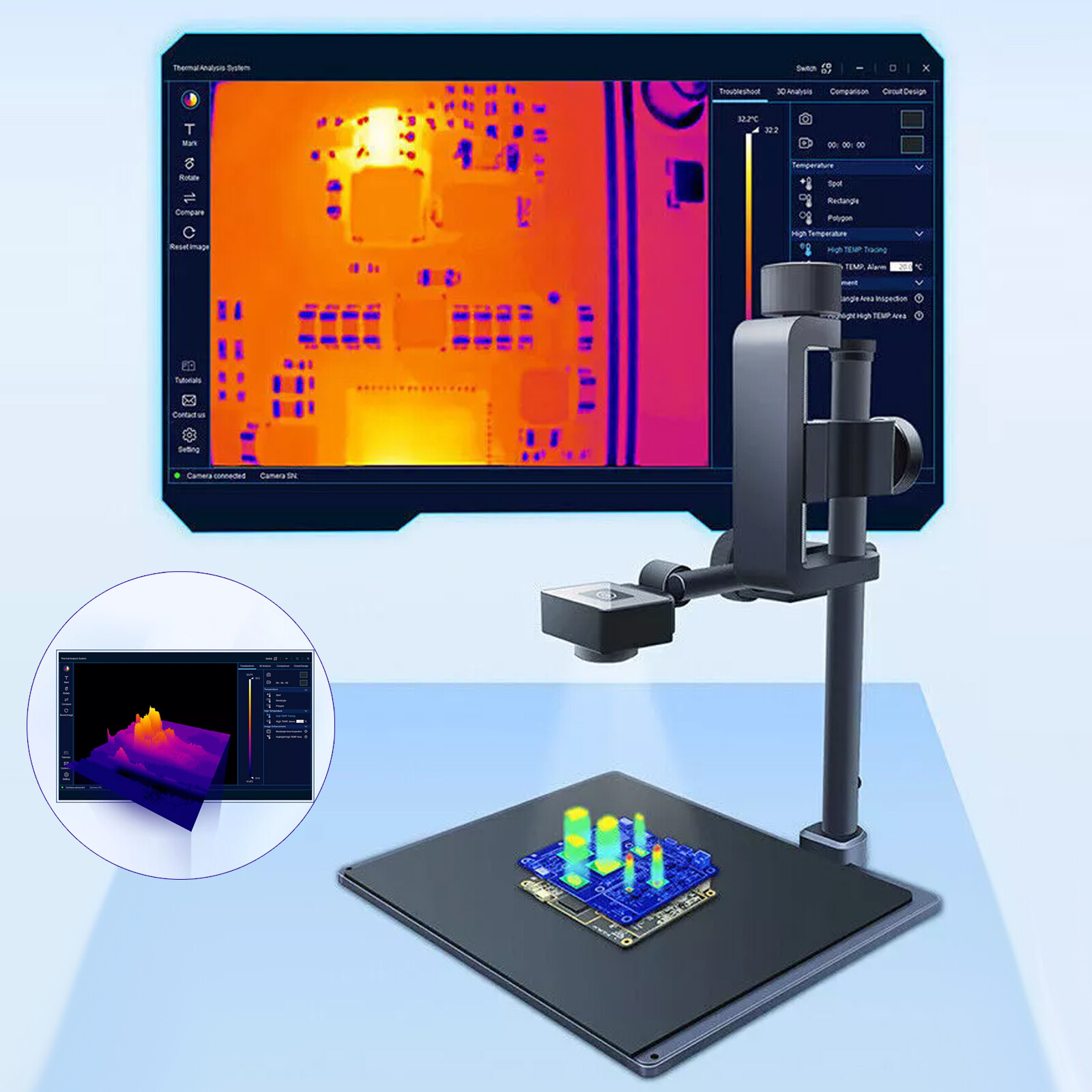 3D Infrared Thermal Imager Analyzer Camera for PCB Leakage Short Circuit Check