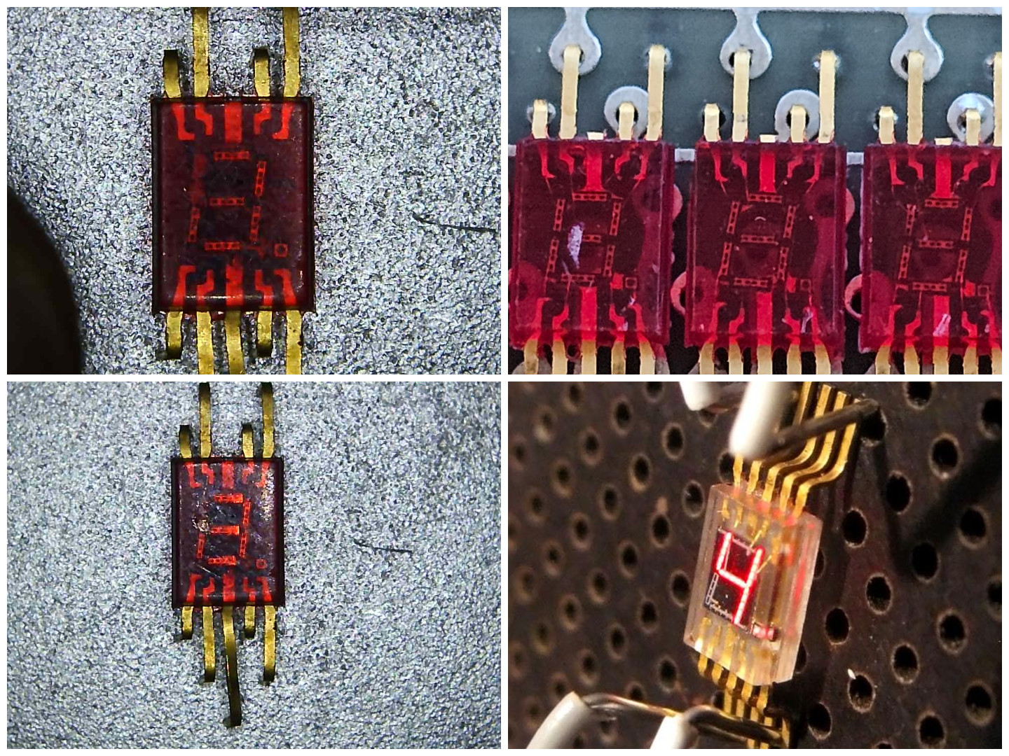 1x Retro Rare Vintage 1970s Gold Lead 7-Segment LED Display Chip MAN-3 Style NOS