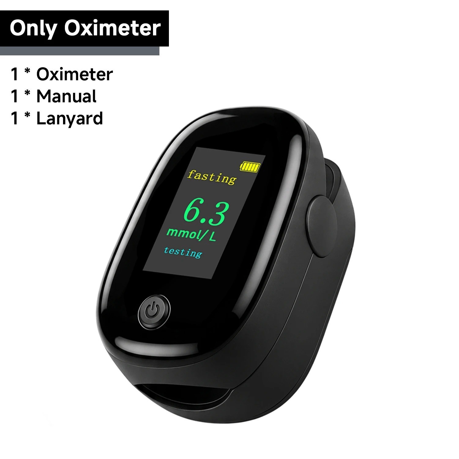 2-In-1 Fingertip Blood Glucose And Oxygen Monitor Spo2 Glucose Meter Pulse Rate