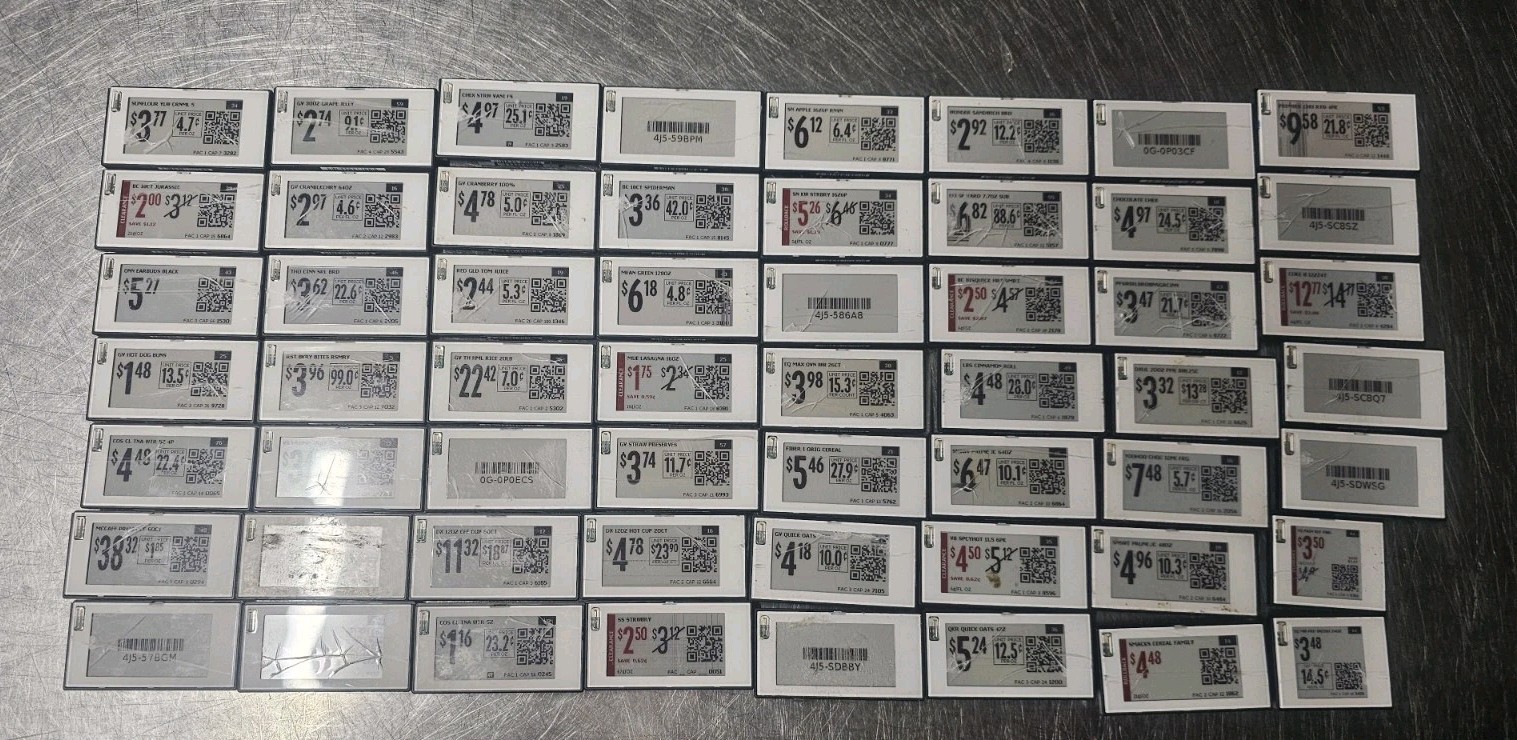 Lot of 56 SES-imagotag VUSION ESL Electronic Shelf Label E-Ink Tags For Parts