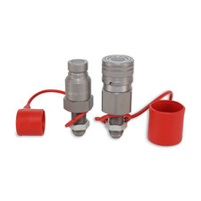 1/2″ Flat Face Hydraulic Quick Couplers Set - 1/2″ JIC Thread Bulkhead Mount picture