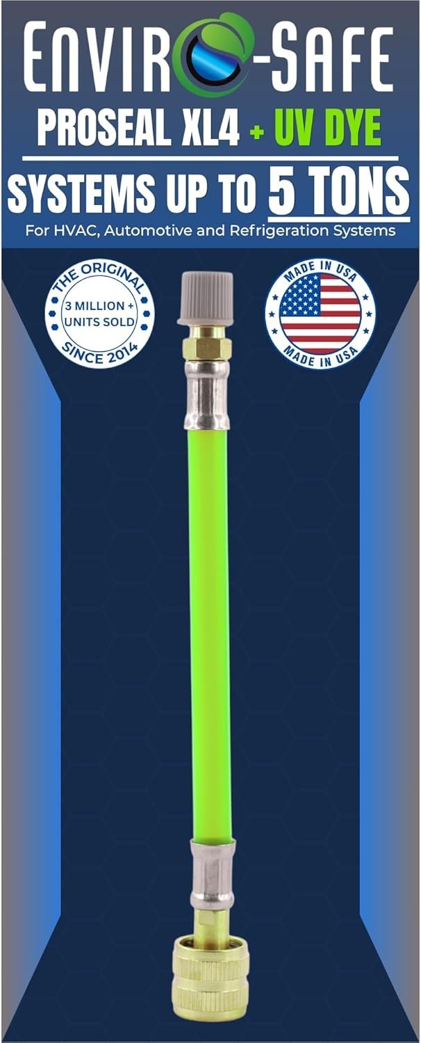 ENVIRO-SAFE AC Stop Leak with UV Dye for R410a, R22, R32 and R134a, 1.5-5 Ton