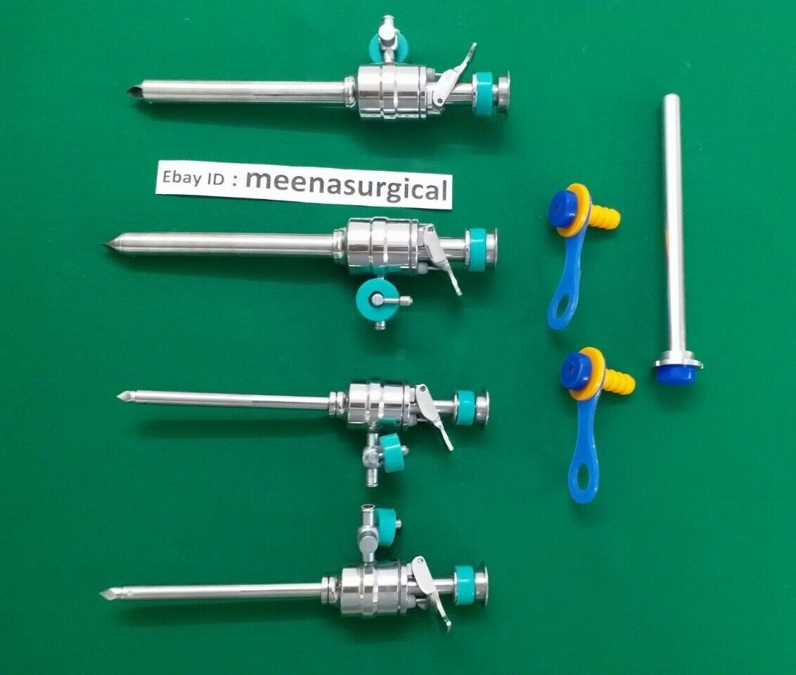7pc Laparoscopic Set Trocar Cannula 10mm/ 5mm and Reducer Surgical Instruments 