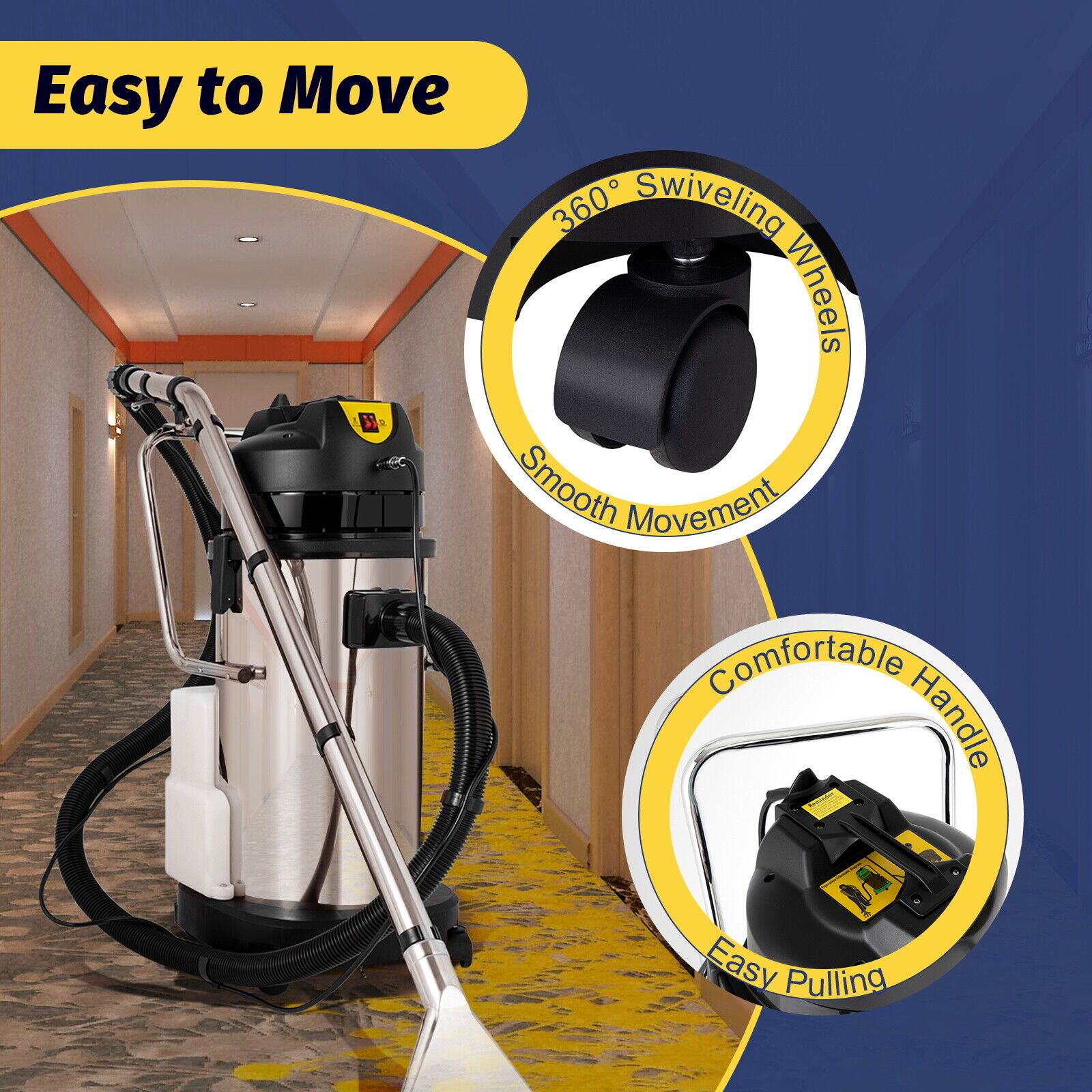 40L 3in1 Commercial Carpet Cleaning Machine Pro Cleaner Extractor Vacuum Cleaner