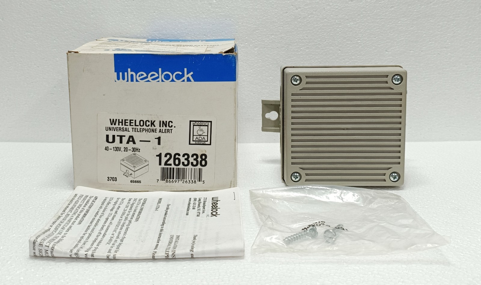 Wheelock UTA-1 Universal Telephone Alert 126338 109dB Horn Loud Ringer ADA Wheelock UTA-1 Universal Telephone Alert 126338 109dB Horn Loud Ringer ADA