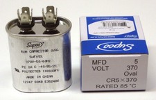 Air Conditioning HVAC Oval Fan Motor Run Capacitor 5 MFD 370 Volts picture