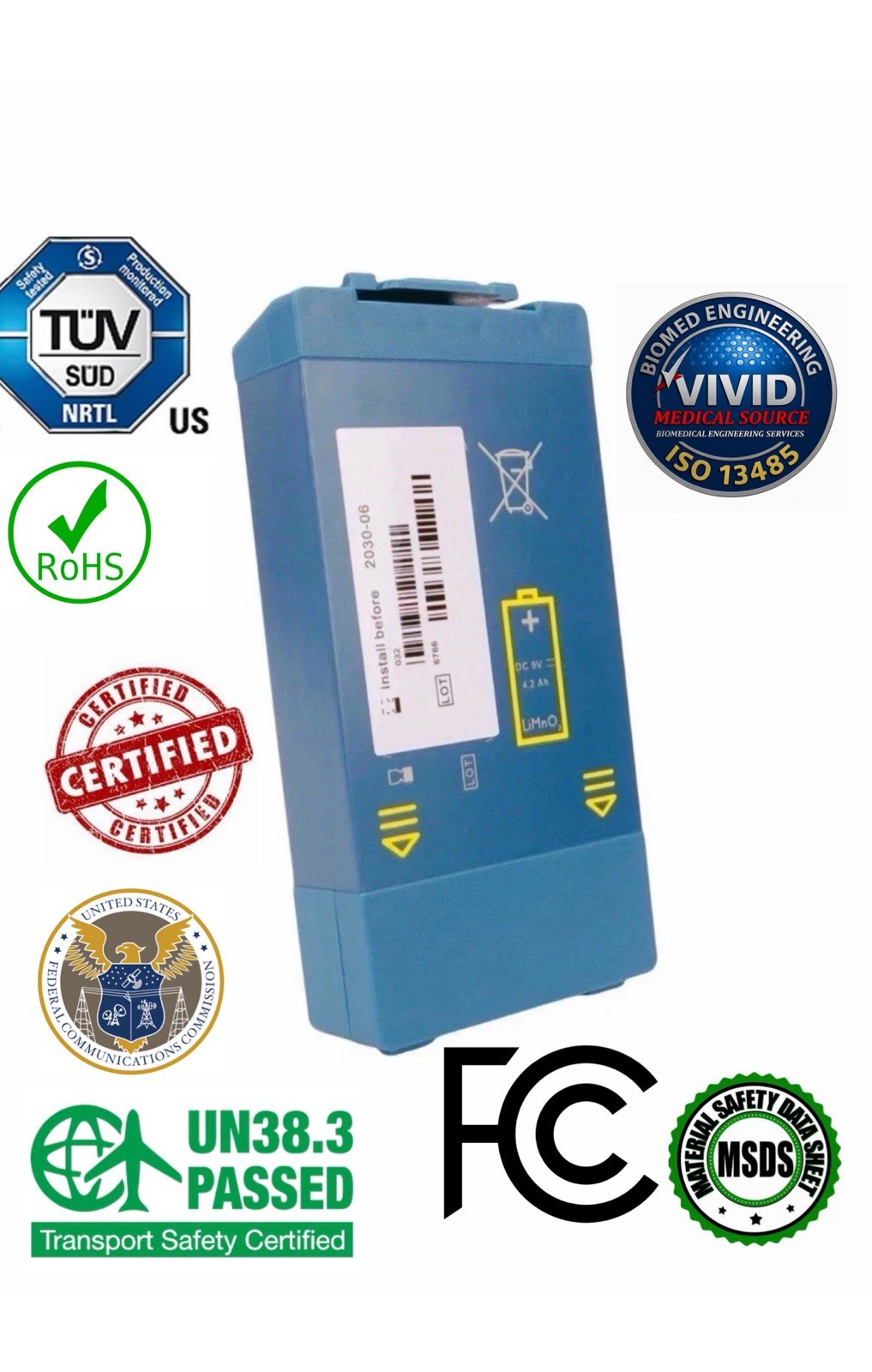 New M5070A Battery for Philips HeartStart Home OnSite AED FRx HS1 M5066A M5067A