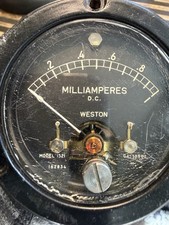 Vintage Weston Model 1521 DC Milliammeter 0-8 mA Panel Gauge Untested picture