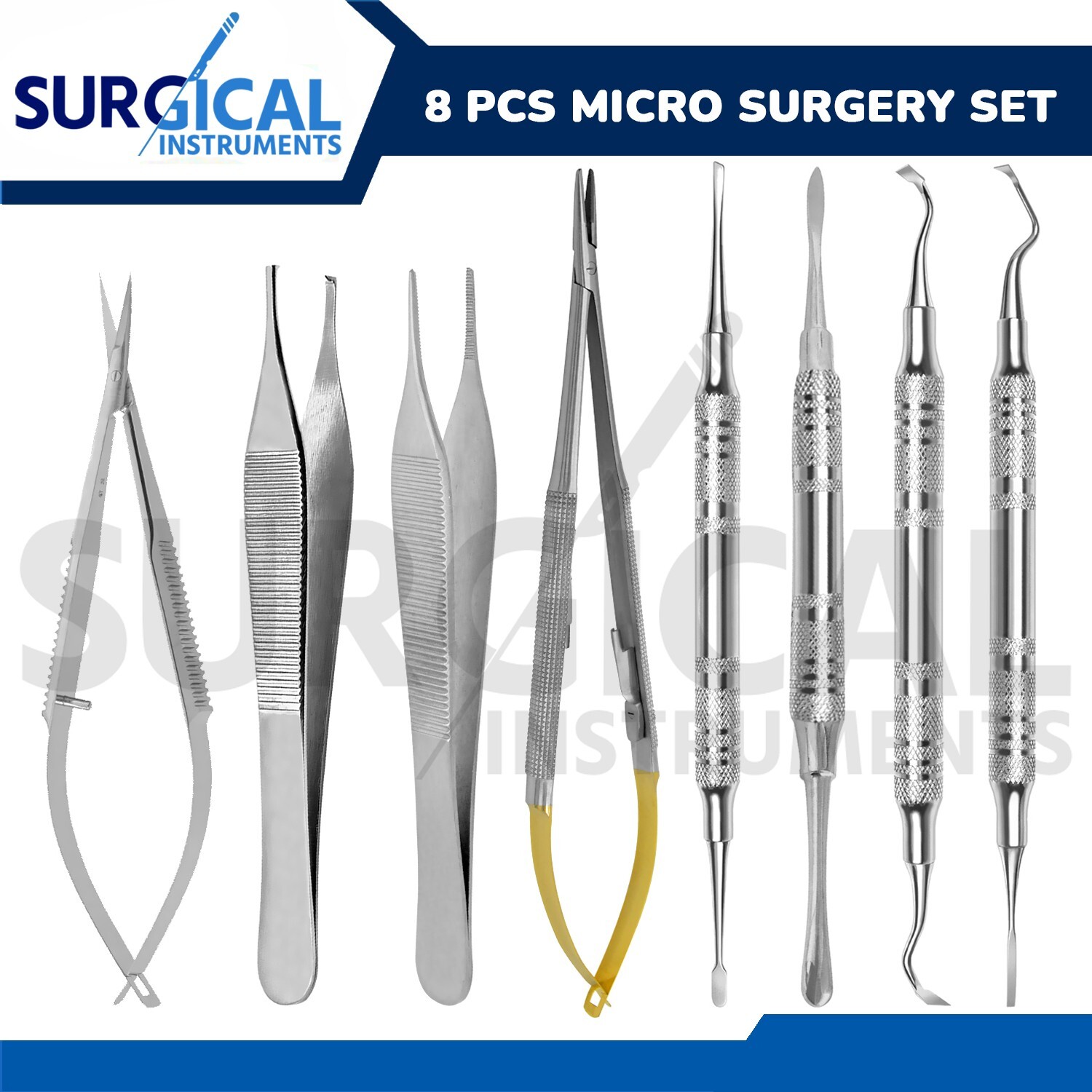 8 Pcs Micro Surgery Instruments Set Dental Implant Dentistry Supply German Grade 8 Pcs Micro Surgery Instruments Set Dental Implant Dentistry Supply German Grade