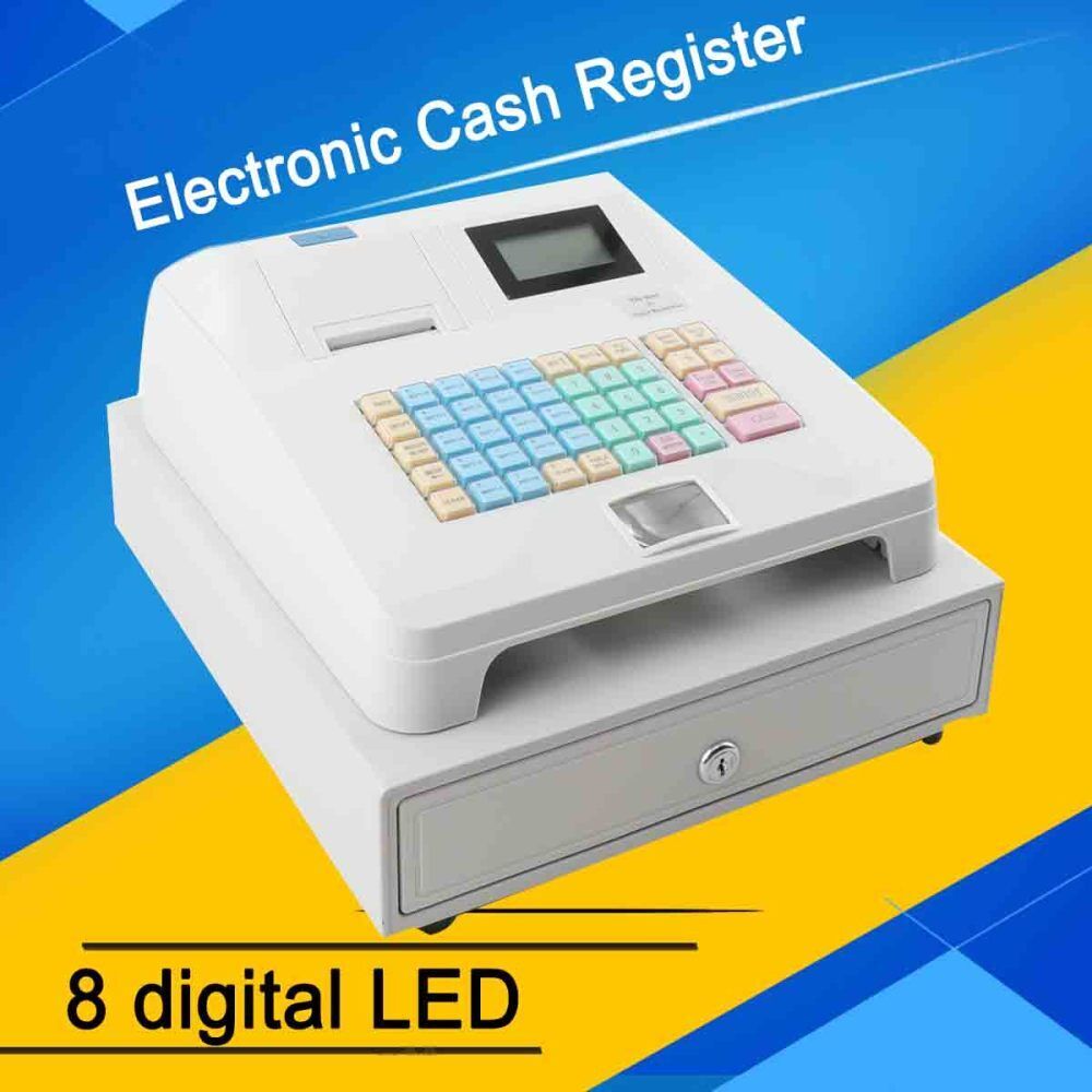POS Cash Register Electronic Cash Register Supermarket 8 Digital LED 48 Keys