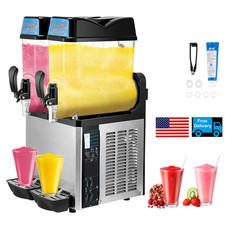 Ginkman Commercial 2 Tanks 24L Frozen Drink Slushy Making Machine Smoothie Maker picture