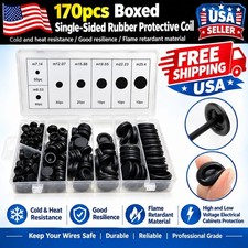 170PCS Rubber Grommet Firewall Hole Plug Electrical Wiring Gasket Assortment Kit picture
