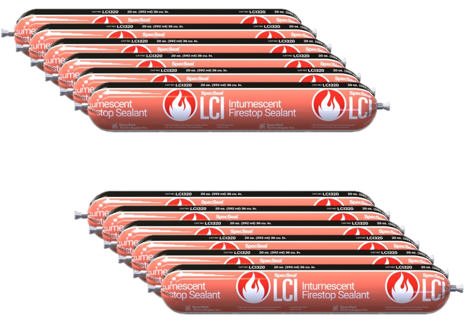 SpecSeal LCI Firestop Sausage Red Sealant, 20 oz Case of 12 SpecSeal LCI Firestop Sausage Red Sealant, 20 oz Case of 12