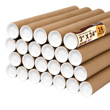 3x24'' Kraft Mailing Shipping Packing Tubes 24/cs from The Boxery  picture