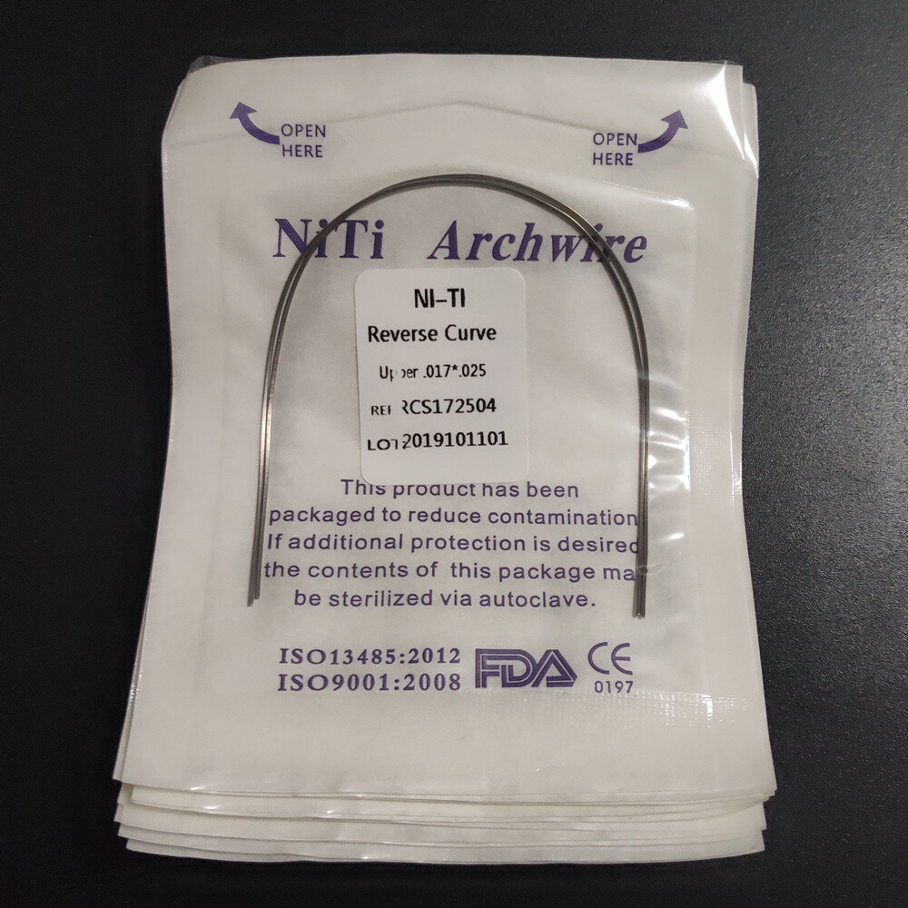 Dental Orthodontic Reverse Curve Arch Wires Super Elastic Niti Rectangular Wires