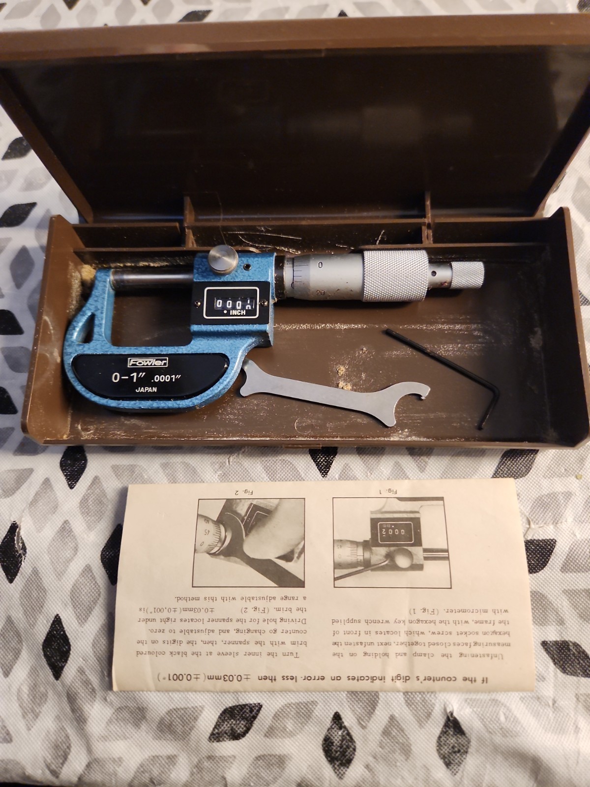 Fowler 52-222-001Premium Digit Outside Micrometer, 0-1