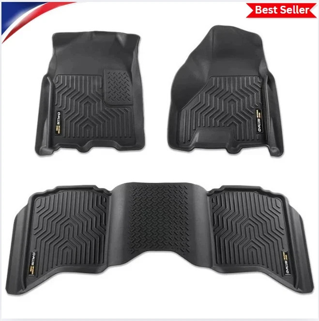 Dodge Ram 2500 3500 10-18 1500 09-23 Crew Cab All Weather Floor Mats TPE 3PCS