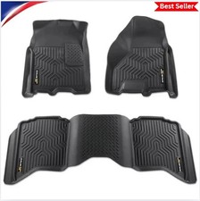 Dodge Ram 2500 3500 10-18 1500 09-23 Crew Cab All Weather Floor Mats TPE 3PCS picture