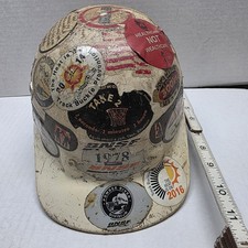 Vintage Hard Hat Covered In Stickers Workwear Distressed Construction Worker picture