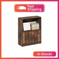 Furinno Gruen Book Shelf, 2-Tier Small Bookshelf, Bookcase with Open Shelf and D picture