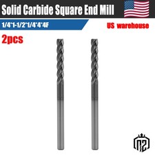 2PCS 1/4 Solid Carbide Square End Mill 4 Flute 1-1/2 LOC 4 OAL AlTiN Coated picture