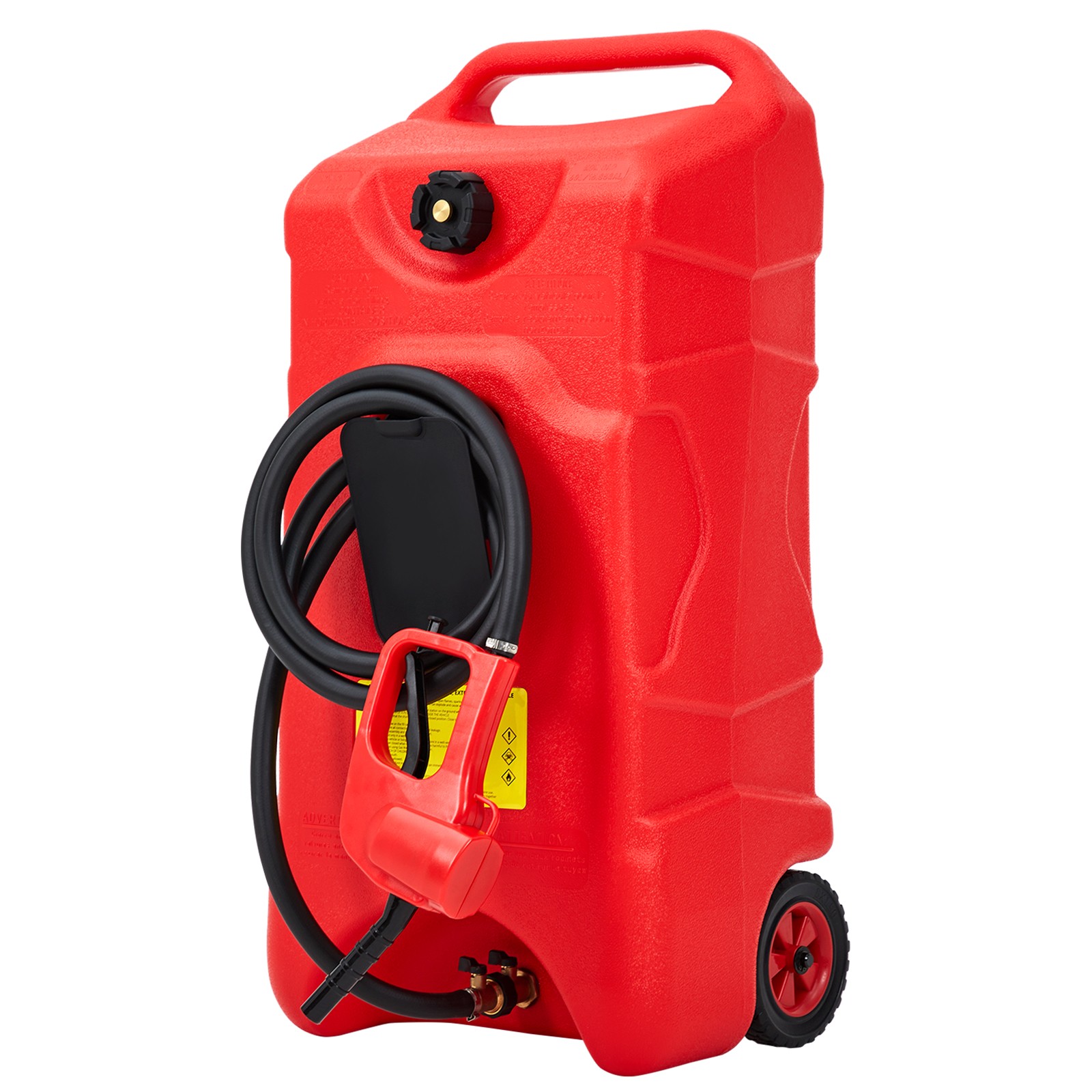 GARVEE 16Gallon Heavy-Duty Fuel Transfer Caddy with Manual Pump&10FT Siphon Hose